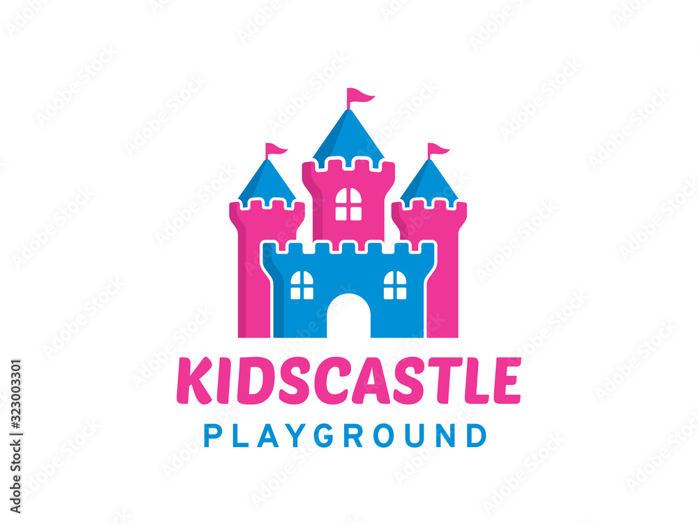 Playground castle logo template design, icon, symbol