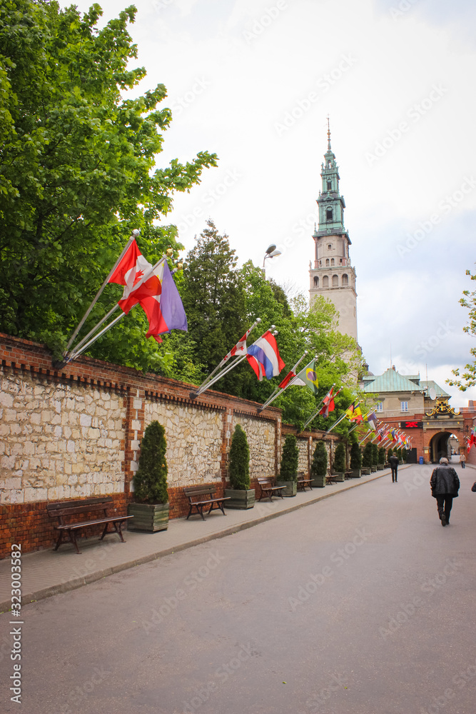 Obraz premium Czestochowa, Poland - May 12, 2014: Monastery Sanctuary of Jasna Gora.