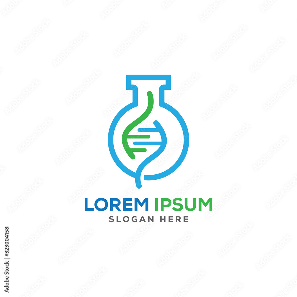 DNA lab logo design template full vector DNA lab logo design template full vector
