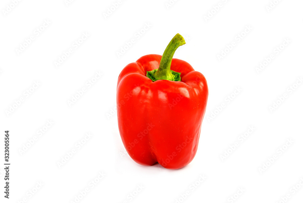 Red bell pepper isolated on a white background
