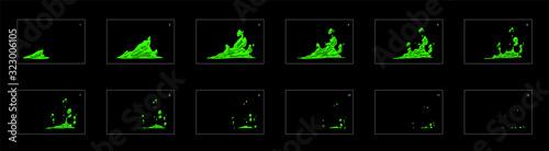 liquid splash effect. liquid effect sprite sheet for cartoon, animation, mobile games or motion graphic.