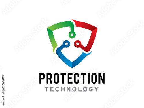 Protection technology logo template design, icon, symbol