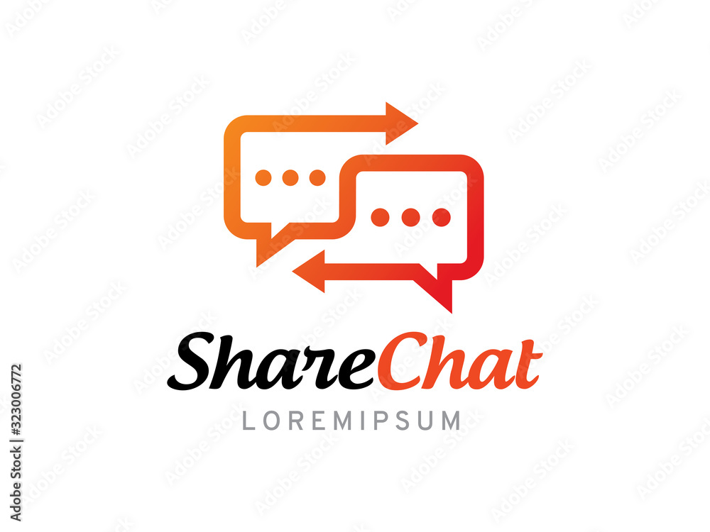 Share chat logo template design, icon, symbol Share chat logo template design, icon, symbol