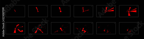 Shine fire animation effect. frame by frame classic animation sprite sheet for game, cartoon, video, animation or motion