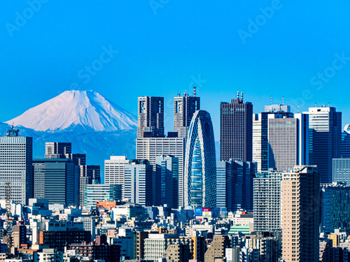 新宿と富士山