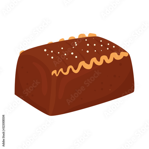 delicious cake chocolate isolated icon vector illustration design
