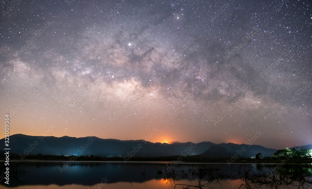 The stars and the milky way in the night sky are very beautiful. The stars and the milky way in the night sky are very beautiful.