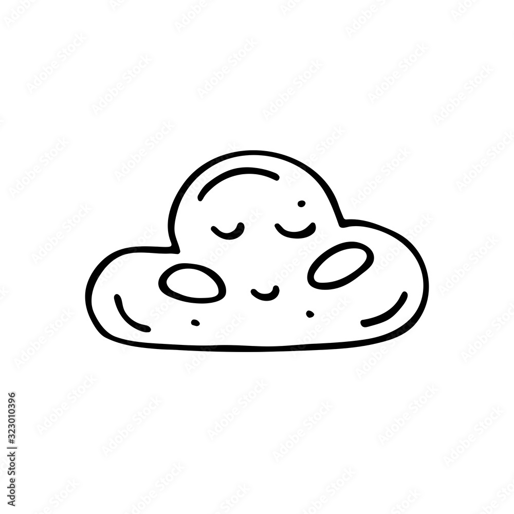 Small cloud cute hand drawn doodle vector illustration, sticker, icon ...
