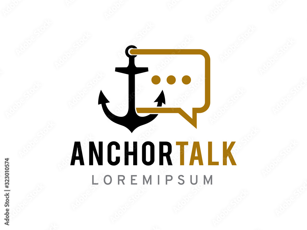 Anchor talk logo template design, icon, symbol
