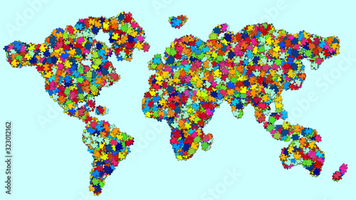 Puzzleteile bilden Weltkarte als Globalisierung Konzept