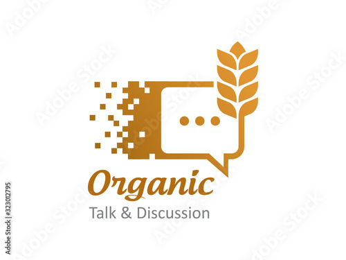 Organic talk logo template design, icon, symbol