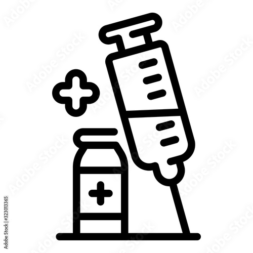 Anesthesia ampule icon. Outline anesthesia ampule vector icon for web design isolated on white background
