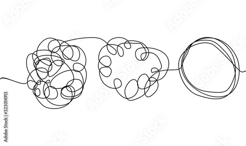 Abstract minimalist doodle on white isolated background. Continuous one line drawing.