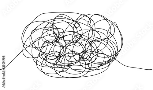 Abstract minimalist doodle on white isolated background. Continuous one line drawing.