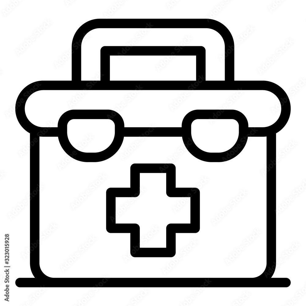 First aid kit icon. Outline first aid kit vector icon for web design isolated on white background First aid kit icon. Outline first aid kit vector icon for web design isolated on white background