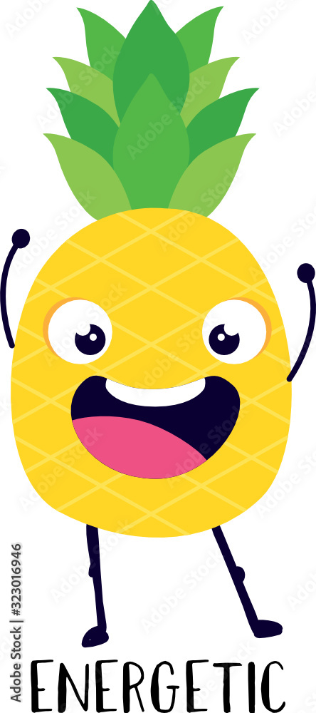 Fototapeta premium pineapple emoji energetic