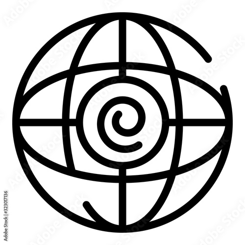 Global hypnosis icon. Outline global hypnosis vector icon for web design isolated on white background