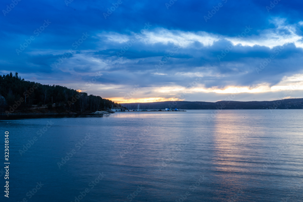 Fototapeta premium Widok na Oslofjord z Fjordcamp
