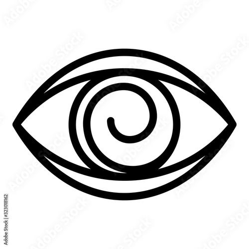Eye hypnosis icon. Outline eye hypnosis vector icon for web design isolated on white background