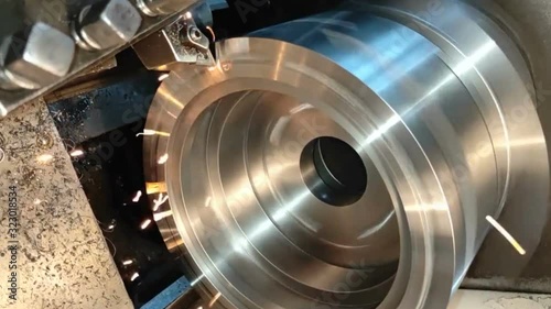 A machine tool is running in the factory workshop