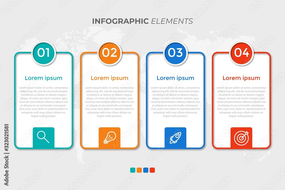Presentation business infographic template with 4 options. Vector illustration.