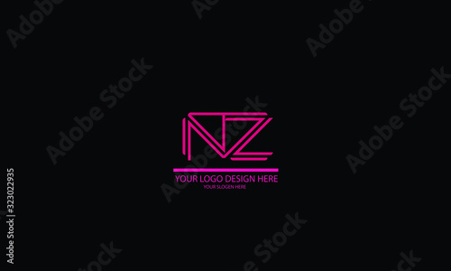 NZ ZN abstract vector logo monogram template