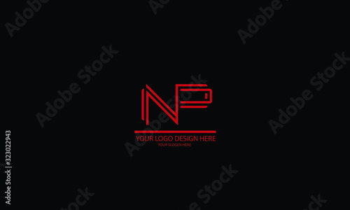 NP PN abstract vector logo monogram template