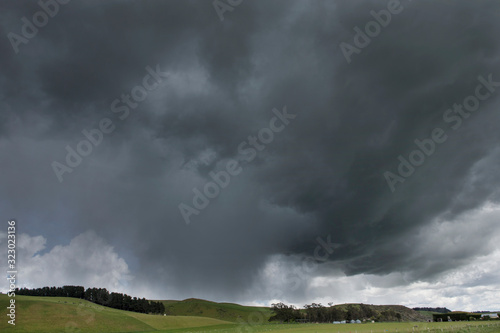 Awamoko Dark rain clouds New Zealand Highway 83 © A