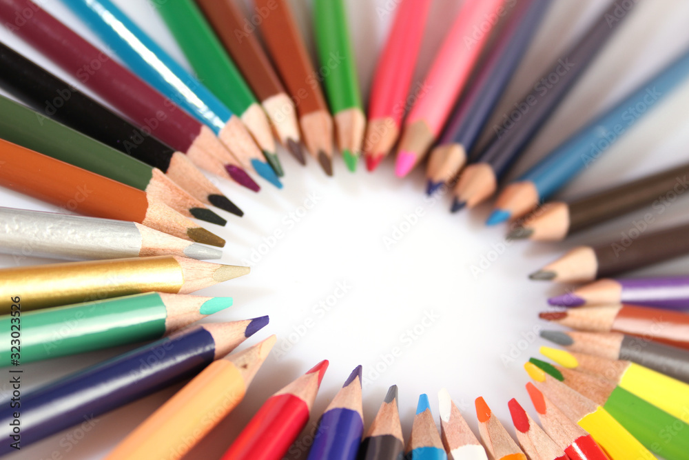 Colored pencils lie in a row Colored pencils lie in a row