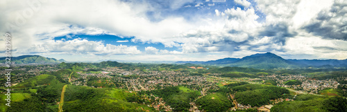 Aerial view of Nova Iguaçu mountain city.