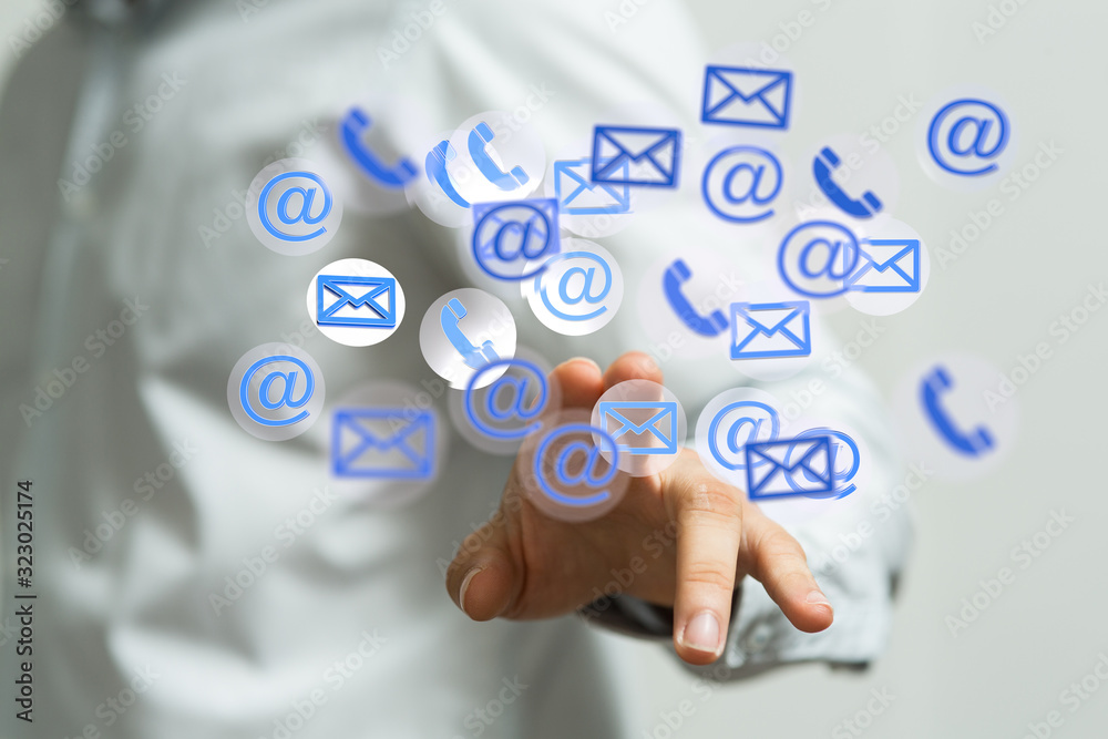 Online people network. Using internet for communication..