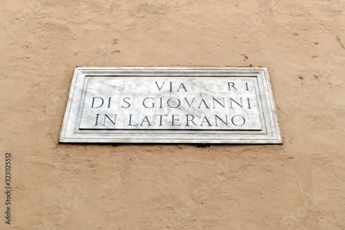 Fototapeta Naklejka Na Ścianę i Meble -  nomi delle strade e piazze di roma,italia
