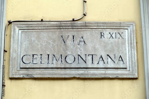 Fototapeta Naklejka Na Ścianę i Meble -  nomi delle strade e piazze di roma,italia