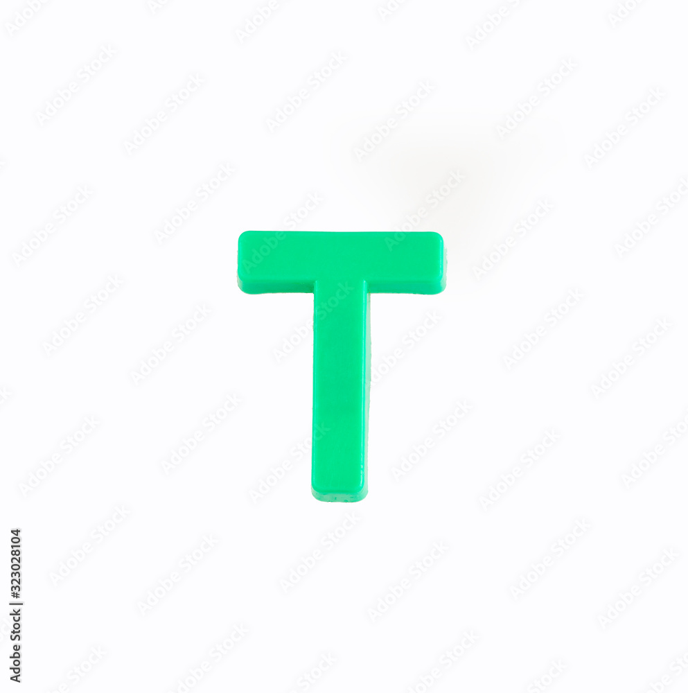 Letter T of the alphabet - Piece in green plastic Letter T of the alphabet - Piece in green plastic