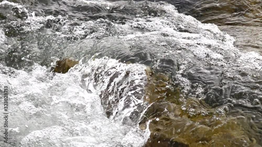 Rapids of a mountain river, slow motion Rapids of a mountain river, slow motion