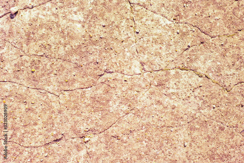 Cracked plaster of red, brown color. Copying space Cracked plaster of red, brown color. Copying space