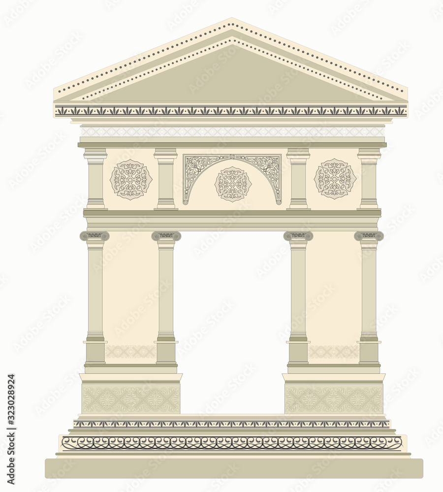 Fototapeta premium Architectural arch baroque classic column