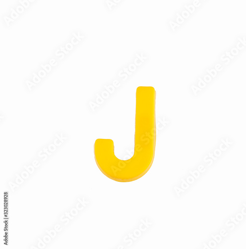 Letter J of the alphabet - Piece in yellow plastic