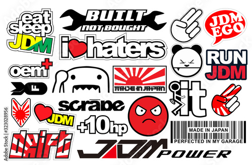 Japanese Car Decals, and Stickers in Vector format 
