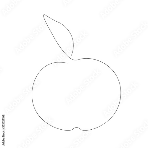 Apple tree icon one line drawing vector illustration