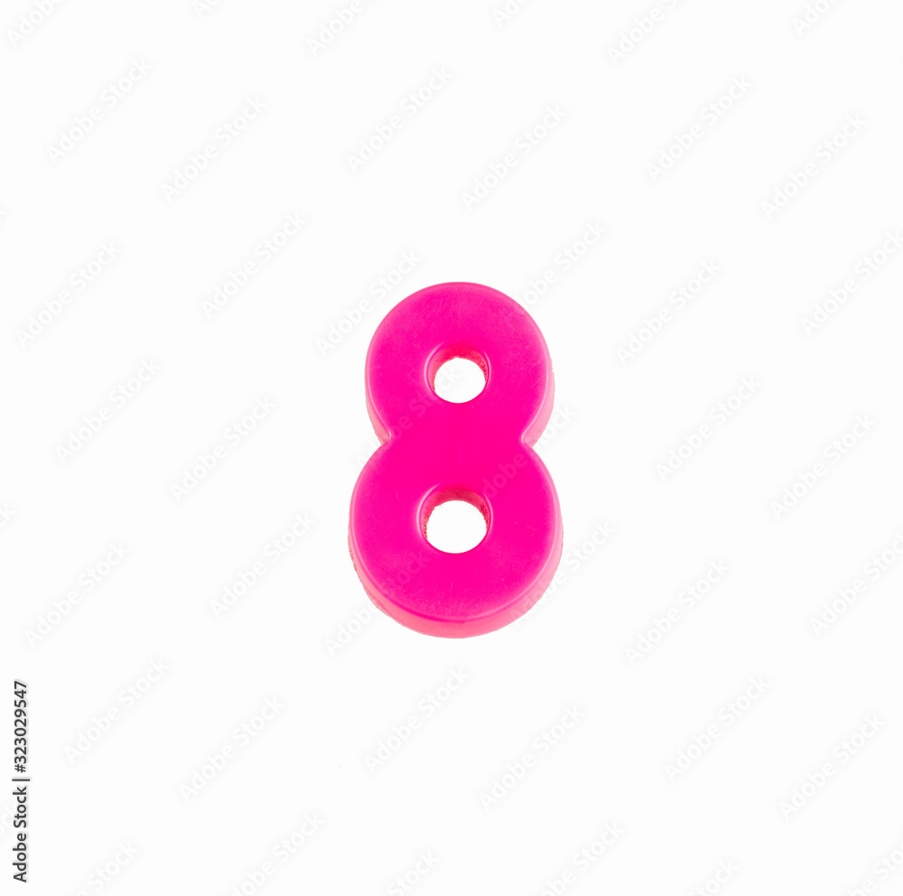 Number 8 - Piece in pink plastic Number 8 - Piece in pink plastic