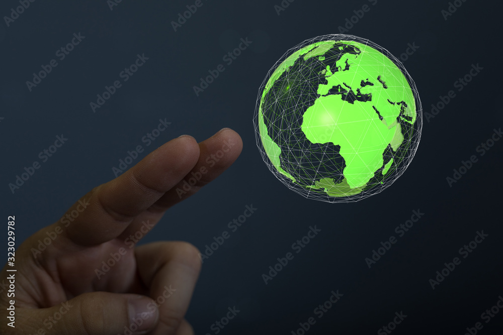Holding Business World connection digital. Holding Business World connection digital.