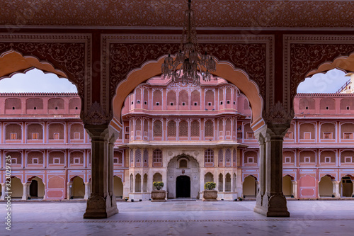 Fényképezés City palace in Jaipur, Hall of Public Audience Diwan-e-Khas in City Palace, Pink City, Jaipur, Rajasthan, India, Asia