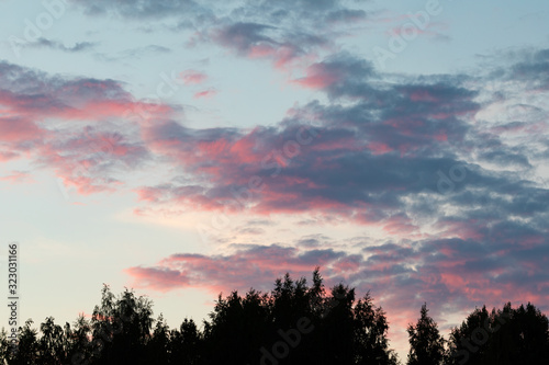 Wallpaper Mural Calm pink clouds sky cloudscape at dusk Torontodigital.ca