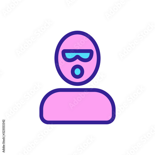 The criminal thief is a gangster icon vector. Thin line sign. Isolated contour symbol illustration
