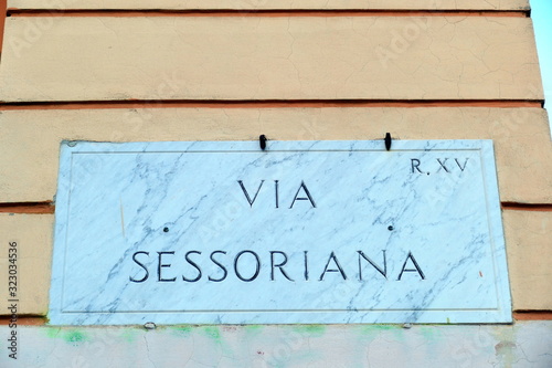 Fototapeta Naklejka Na Ścianę i Meble -  nomi delle strade e piazze di roma,italia