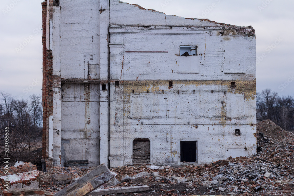 House ruins, destroyed buildings, war House ruins, destroyed buildings, war