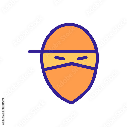 Mask criminal icon vector. Thin line sign. Isolated contour symbol illustration