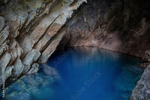 WATER CAVE BLUE in River of Tamul waterfall