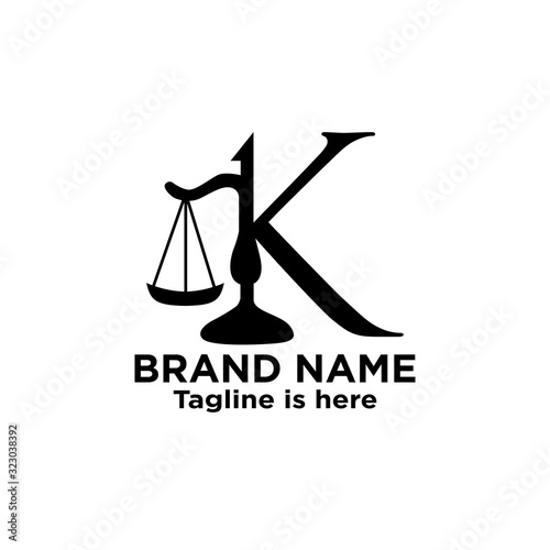 logo letter k with icon firm vector design
